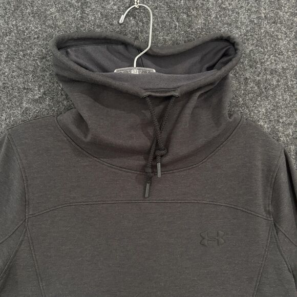 Under Armour Featherweight Slouchy Hoodie Women's Medium Gray Funnel Neck - Picture 2 of 8